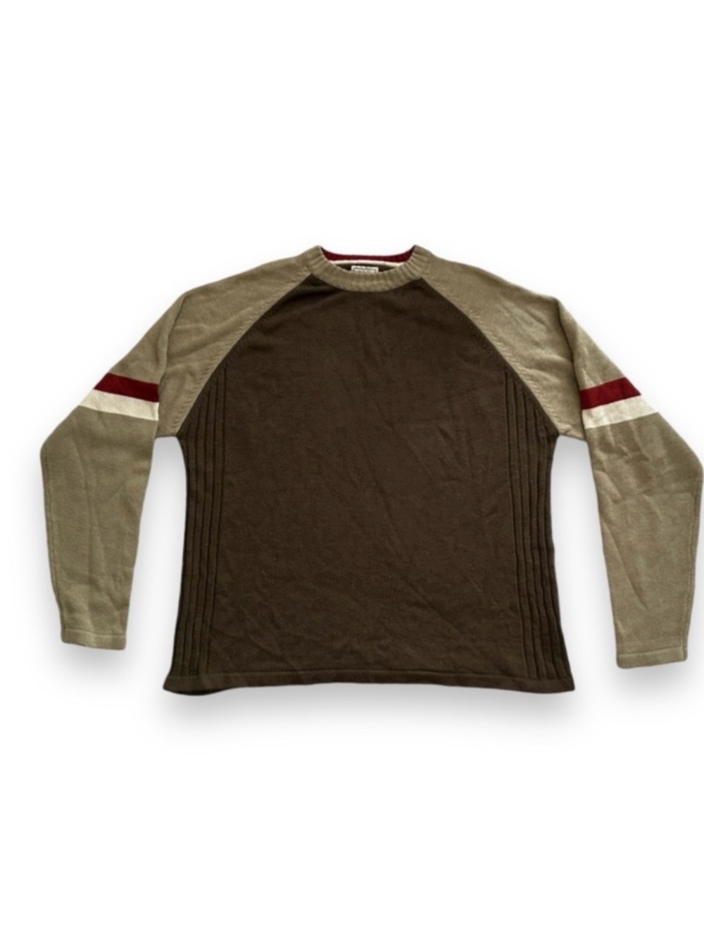 Vintage 90s Y2K Arizona Jean Co Brown Color Block Sweater Men’s Size XL Grunge